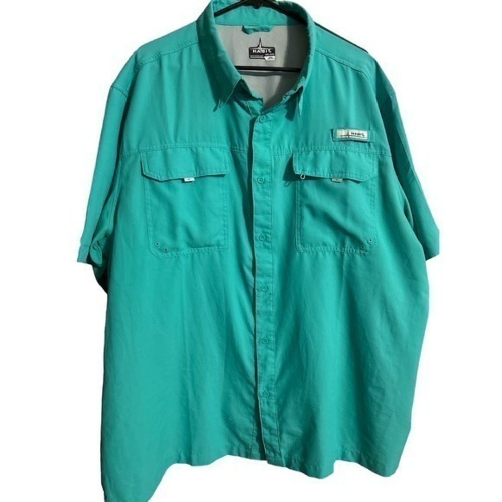Habit Fishing‎ Camping Shirt 2XL Vented Moisture Wicking Green